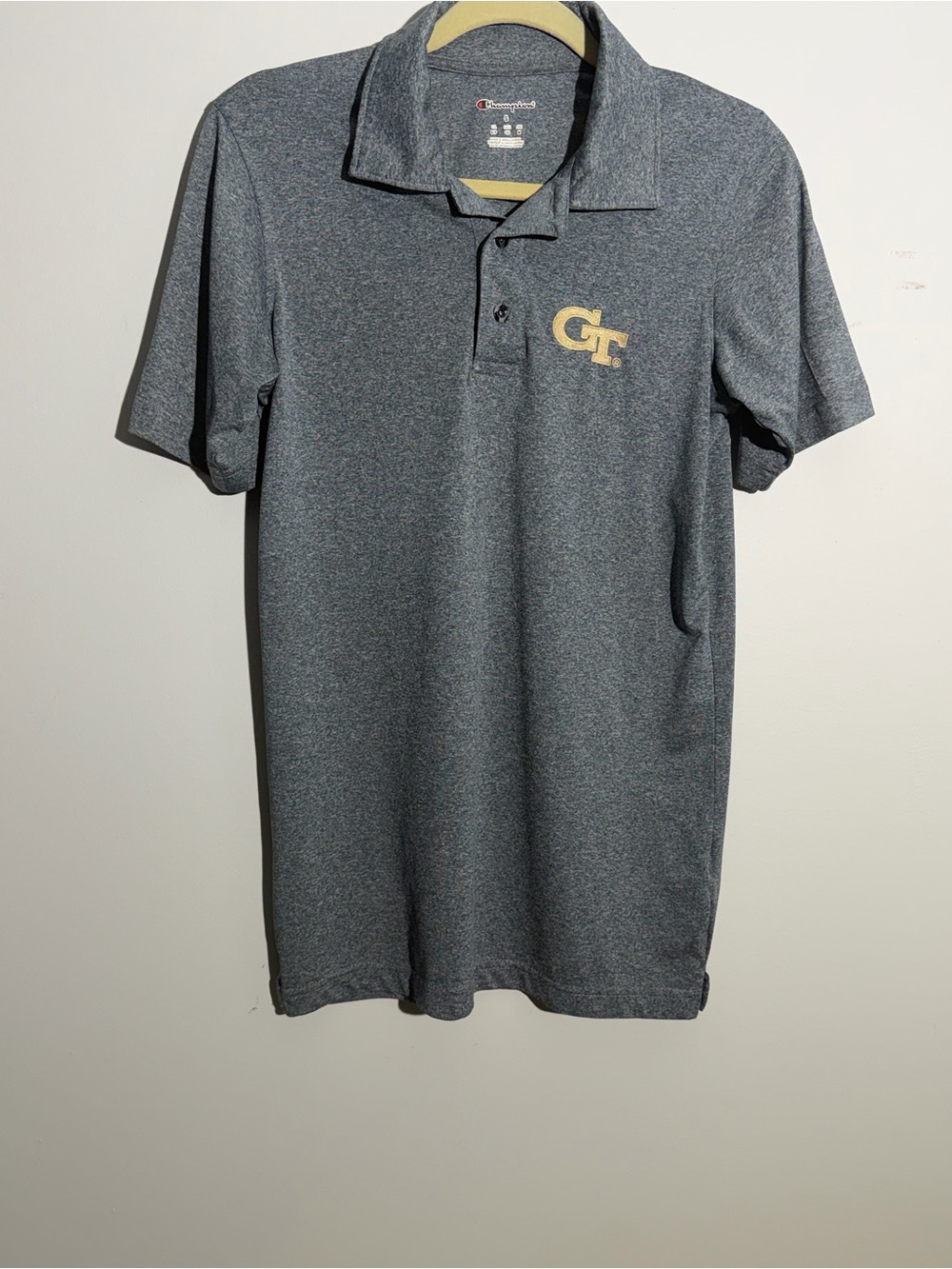 Champion Men's Gray Polo with Gold GT Logo